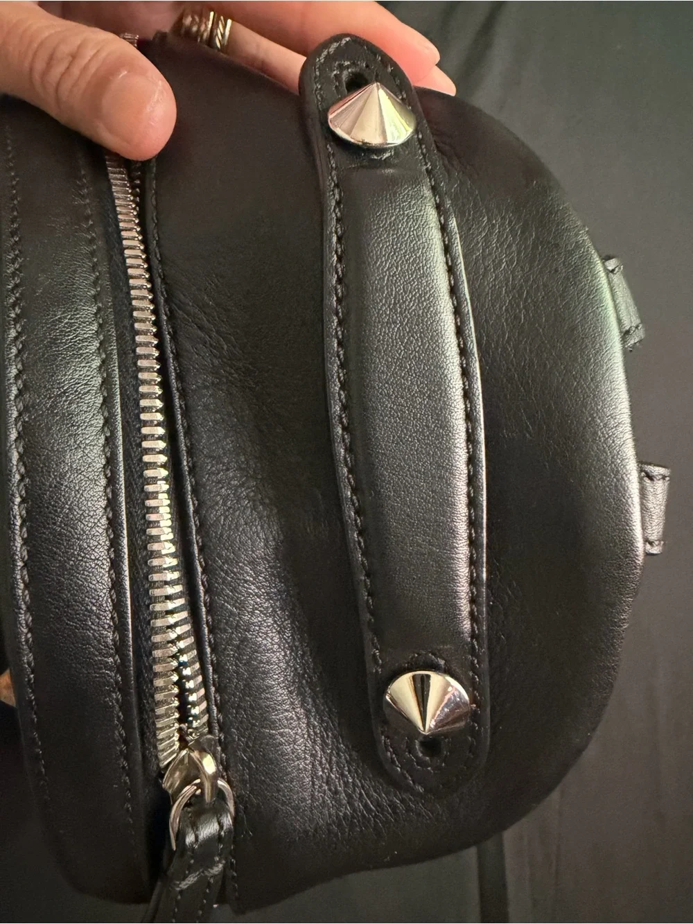 Fendi Black Leather Studded Mini Backpack